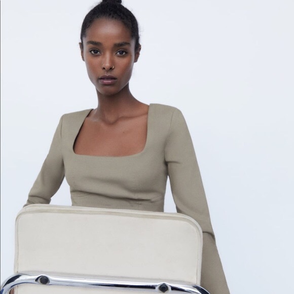 Zara Tops Nwt Zara Green Bodysuit Poshmark